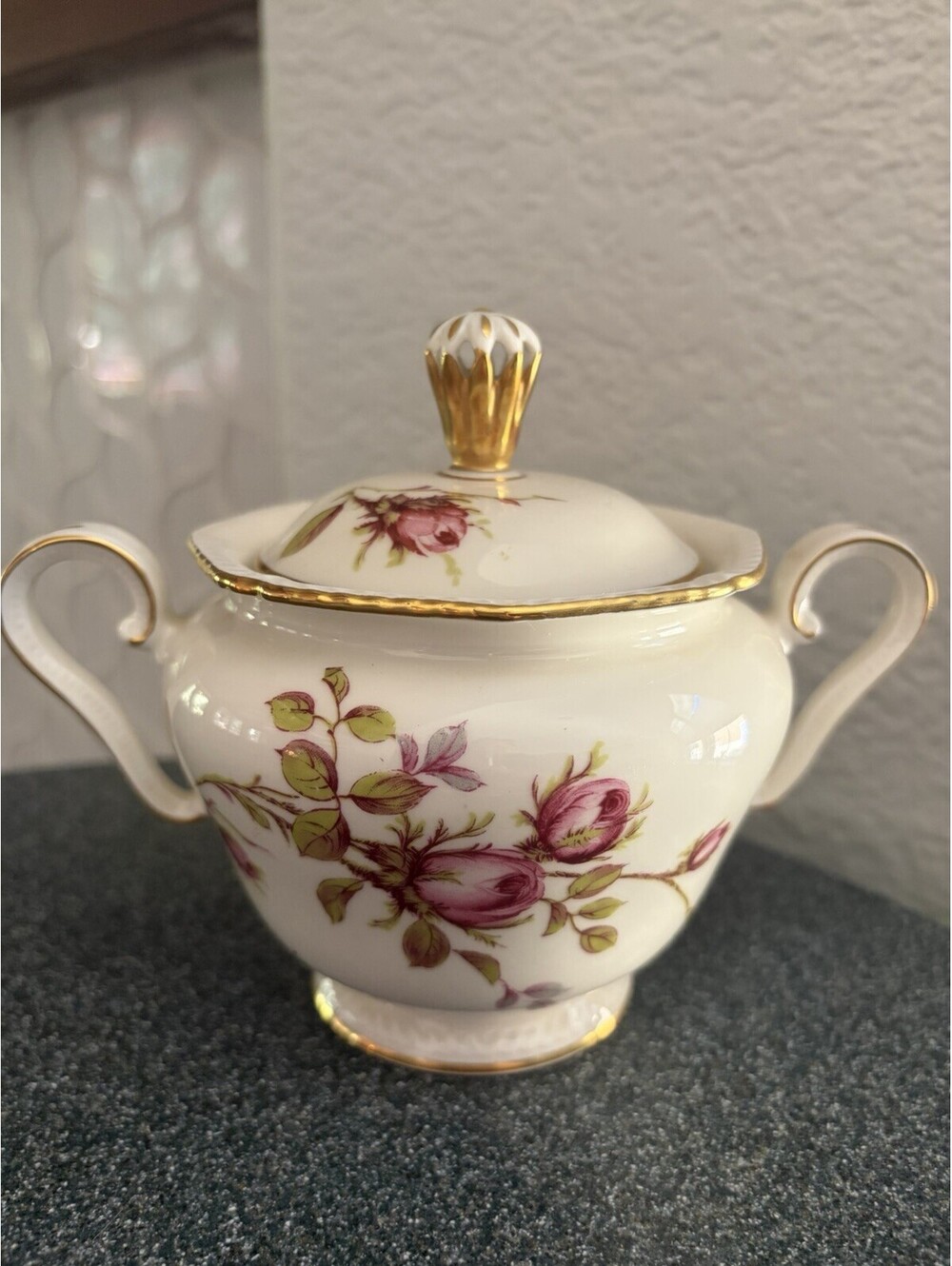 Royal Tettau - Konigl.pr.Tettau - ROSE - Covered Sugar Bowl With Handles